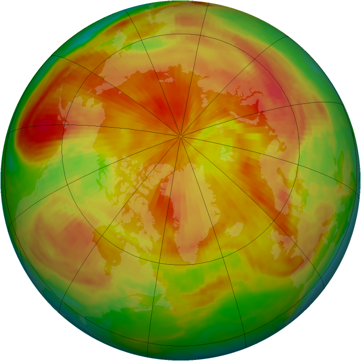 Arctic ozone map for 17 April 1998